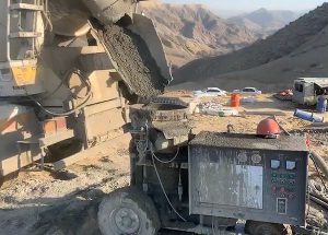 轉子式混凝土濕噴機施工現場